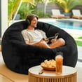 thumbnail image 1 of Codi Bean Bag Chair with Filler Included, 4 FT - Comfy Large Beanbag Chairs for Adults, Memory Foam Added - Machine Washable and Soft Mink Bonded Cover - Black, 4ft, 1 of 14