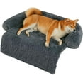 thumbnail image 1 of Codi Dog Bed for Couch - Calming Dog Beds for Medium Dogs, Fluffy Plush Bed for Pets, Anti Anxiety Dog Bed with Removable Washable Cover for Dogs and Cats, Dark Grey, 35x31x5 inches, 1 of 16