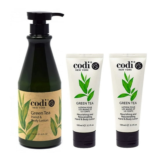 Codi Green Tea Body and Hand Lotion 750ml Bottle and 2 x 100ml Tubes