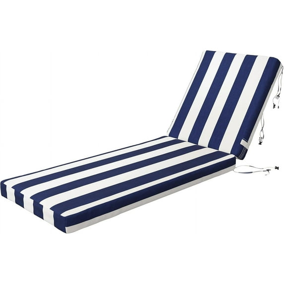 Codi Lounge Chair Cushion, Outdoor Chaise Cushions for Pool, Double Waterproof Fabric, 70 x 22.5 x 3.5 Inch Cabana Blue
