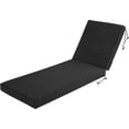 thumbnail image 1 of Codi Lounge Chair Cushion, Outdoor Chaise Cushions for Pool, Double Waterproof Fabric, 70 x 22.5 x 3.5 Inch Dark Grey, 1 of 14