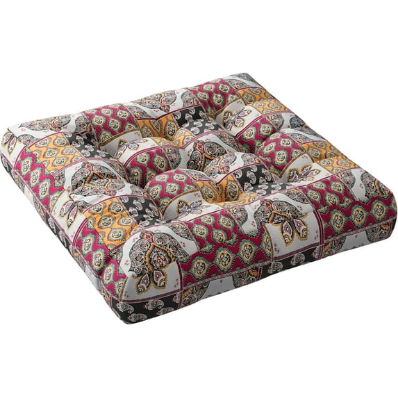 Codi Meditation Floor Cushions, Square Pillow Sitting for Adults and Kids, Boho Seats for Reading Yoga Living Room Tatami, Memory Foam Added, 22x22 Inch, Coffee Boho