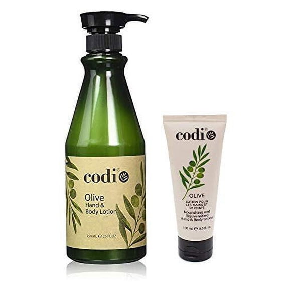 Codi Olive Hand and Body Lotion Big and Small Kit, 750ml/25oz + 3.3oz/100ml