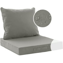 Codi Outdoor Cushions for Patio Furniture 22x22, Waterproof Replacement Deep Seat Cushion for Outside Chair, Couch, Sofa | Washable Removable Cover with Handle & Adjustable Straps, Grey