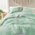 thumbnail image 1 of Codi Sage Green Boho King Bedding Set, Aesthetic Luxurious Pom Fringe Design Comforter, Cute Soft Washed Microfiber Bed Sets, Lightweight Chic 3pcs,1 Comforter & 2 Pillowcases (104x90 Inches), 1 of 14