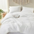 thumbnail image 1 of Codi White Boho Queen Comforter Set for Teen Girls, Aesthetic Luxurious Pom Fringe Design Bedding Full, Cute Soft Washed Microfiber Bed Sets, Lightweight Chic 3pcs,1 Comforter & 2 Pillowcases (90x90, 1 of 14
