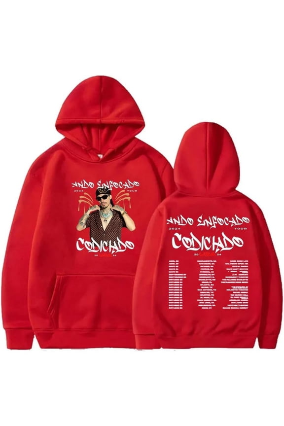 Codiciado Ando Enfocado Tour 2024 Merch Hoodie Pockets Drawstring Unisex Hooded Sweatshirt Fashion Clothing