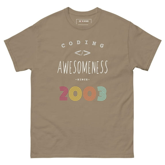 Coding Awesomeness since 2003 nerd style t-shirt