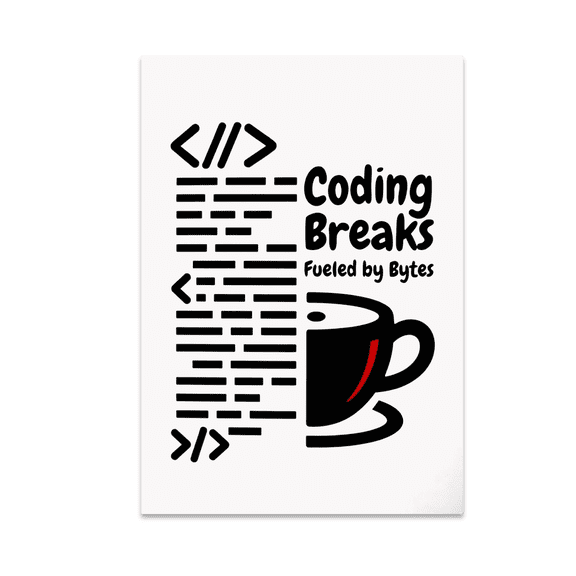 Coding Breaks Fueled by Bytes - Software Engineering Enthusiast - 13x19 Poster Print