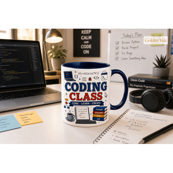 Coding Class Mug for Programming Students, Code Learn Create Teacher Gift