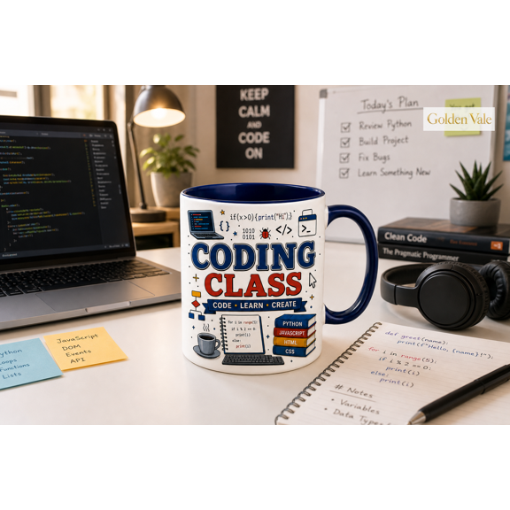 Coding Class Mug for Programming Students, Code Learn Create Teacher Gift