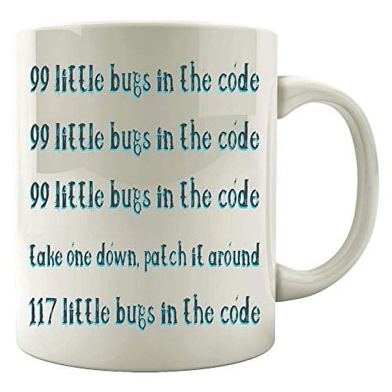 Coding 11 oz Coffee Mug - 99 Little Bugs in the Code White Ceramic Gift
