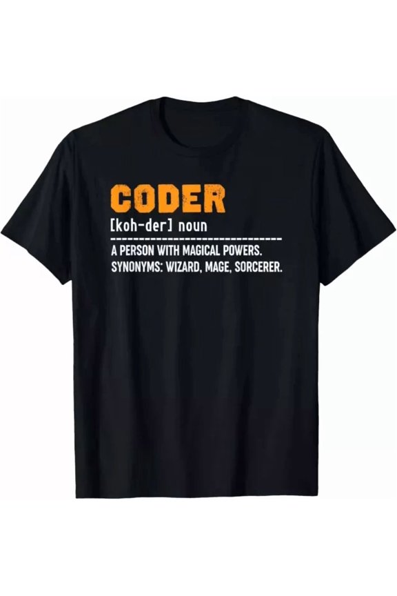 Coding Definition Coder Developer App Code Tee Gift T-Shirt Birthday Gifts; For Men & Women