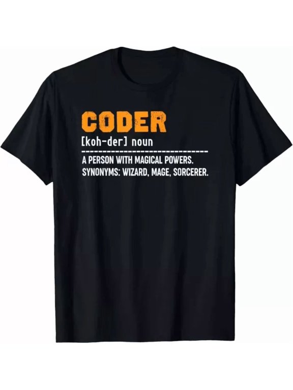 Coding Definition Coder Developer App Code Tee Gift T-Shirt Birthday Gifts; For Men & Women