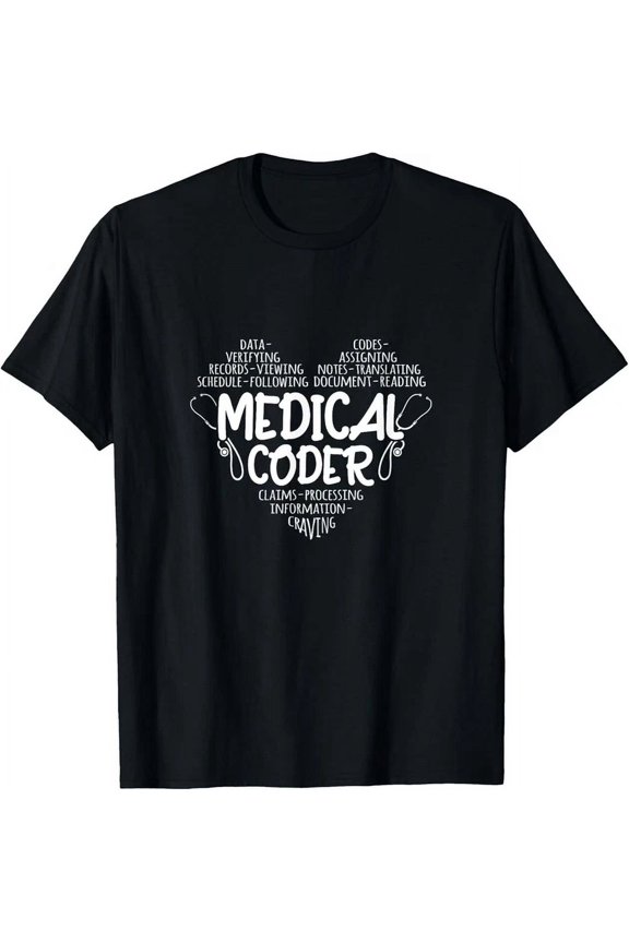 Coding Heart Medical Coder T-Shirt Unisex S-5XL Hot Trending Shirt, not genuine