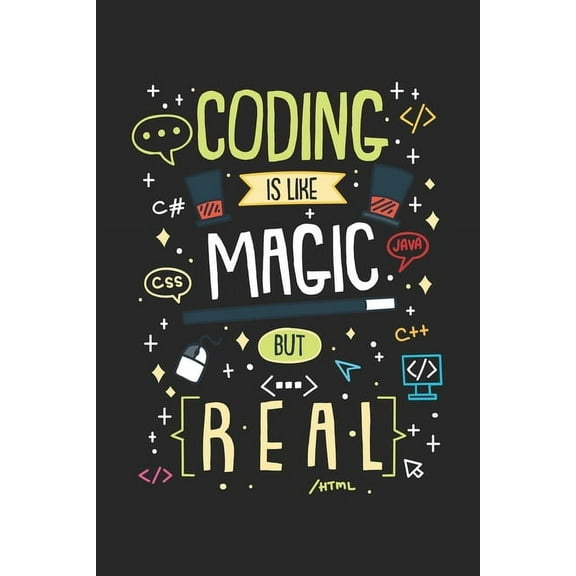 Coding Is Like Magic But Real: 120 Pages I 6x9 I Graph Paper 5x5 (Paperback)