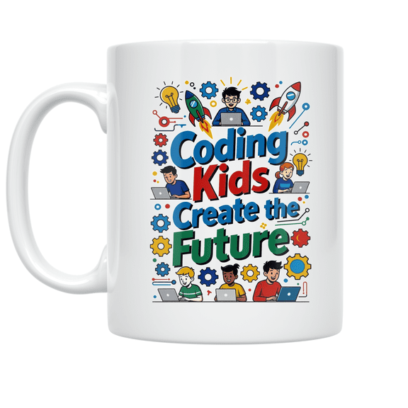 Coding Kids Create the Future - Coding Enthusiast - 11 oz Ceramic Coffee Mug