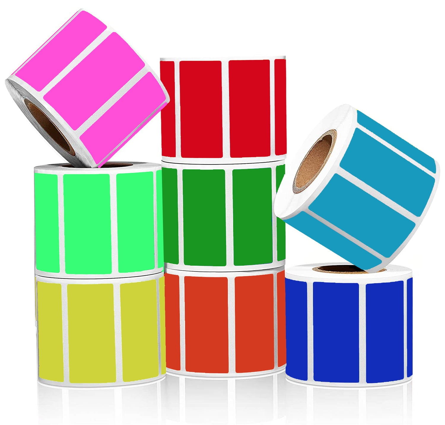 Coding Labels Small Stickers Rolls in 8 Colors 1.57inch x 0.75 inch ...