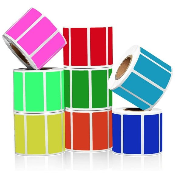 Coding Labels Small Stickers Rolls in 8 Colors 1.57inch x 0.75 inch - Rectangle Label Write On Surface (40mm x 19mm)