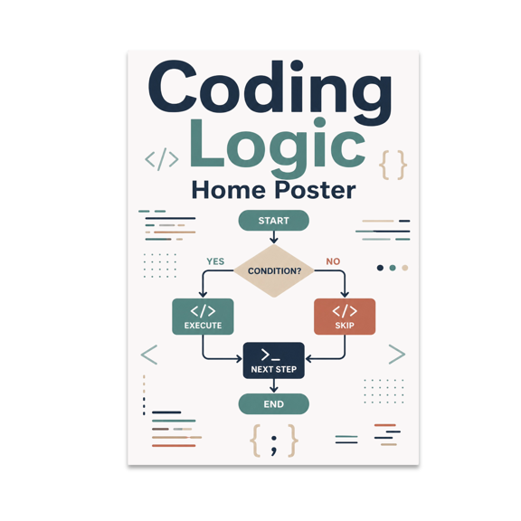 Coding Logic Home Decor - Tech Enthusiast - 13x19 Poster Print