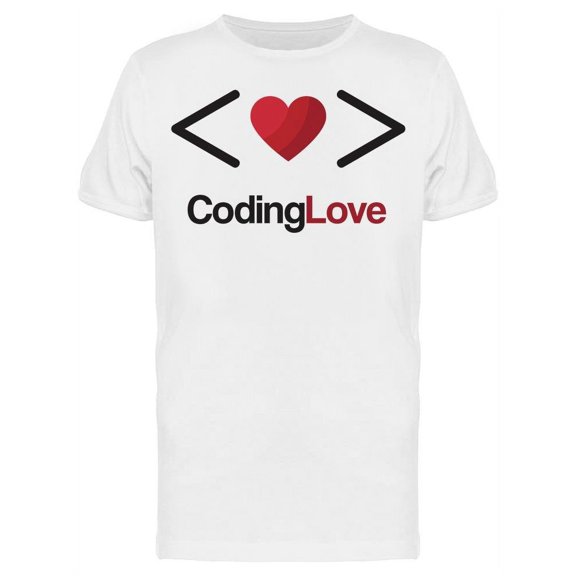 Coding Love W/Heart T-Shirt Men -Image by Shutterstock, Male Small