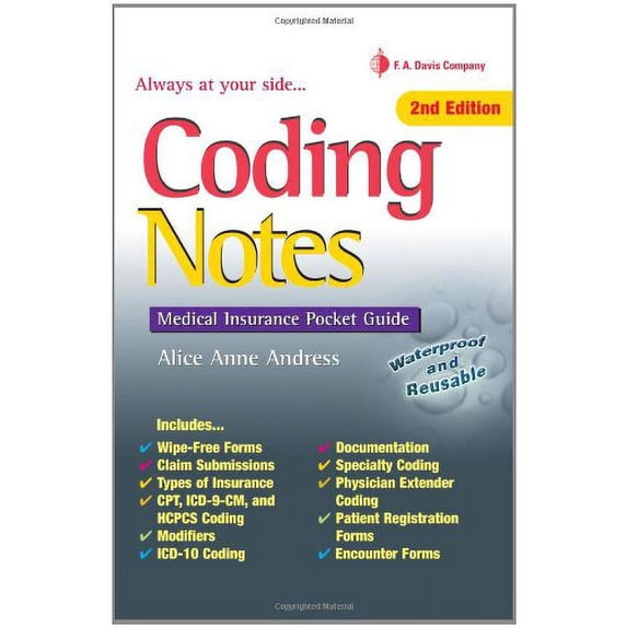 Pre-Owned Coding Notes: Medical Insurance Pocket Guide (Davis's Notes) Paperback