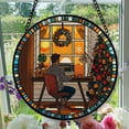 thumbnail image 1 of Coding Sunset Hanging Stained Glass for Windows, Holiday Festival Ornament, Gift for Mom, Romantic Valentine Decoration, Holiday Tree Ornament, Collectible 2025, 1 of 6