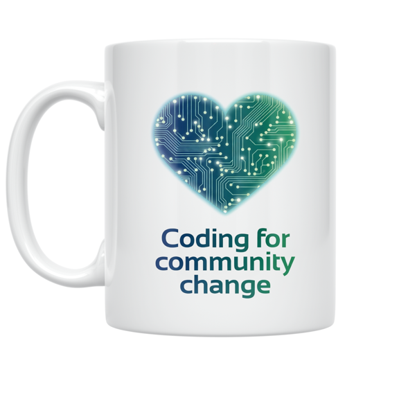 Coding for Community Change - Tech Enthusiast - 11 oz Ceramic Coffee Mug