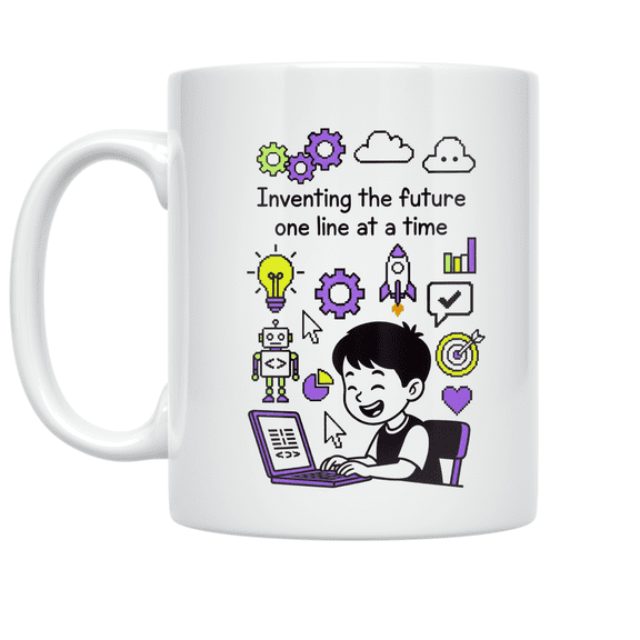 Coding for Kids Design - Child Coding Enthusiast - 11 oz Ceramic Coffee Mug