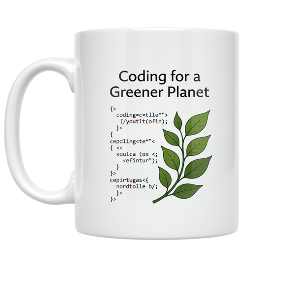 Coding for a Greener Planet - Climate Tech Enthusiast - 11 oz Ceramic Coffee Mug