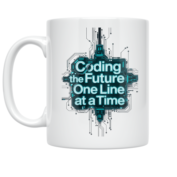 Coding the Future One Line at a Time - Tech Enthusiast - 11 oz Ceramic Coffee Mug
