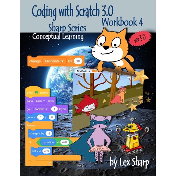 Sharp Series, Scratch Coding with Scratch 3.0: Workbook 4, Book 4, (Paperback)