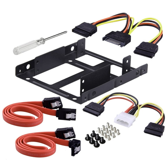 Codream 2.5 Inch SSD to 3.5 Inch Internal Hard Disk Drive Mounting Kit Bracket (SATA Data Cables and Power Cables included)
