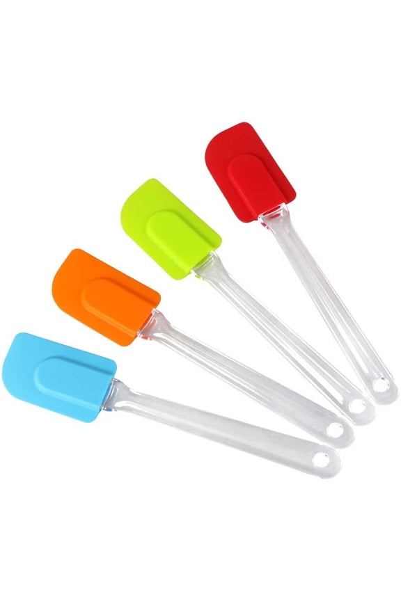 9.5" Silicone Spatulas Heat Resistant Non-Stick Flexible Rubber With Solid Stainless Steel Kitchen Essential Gadget Premium Scraper,4 Pack