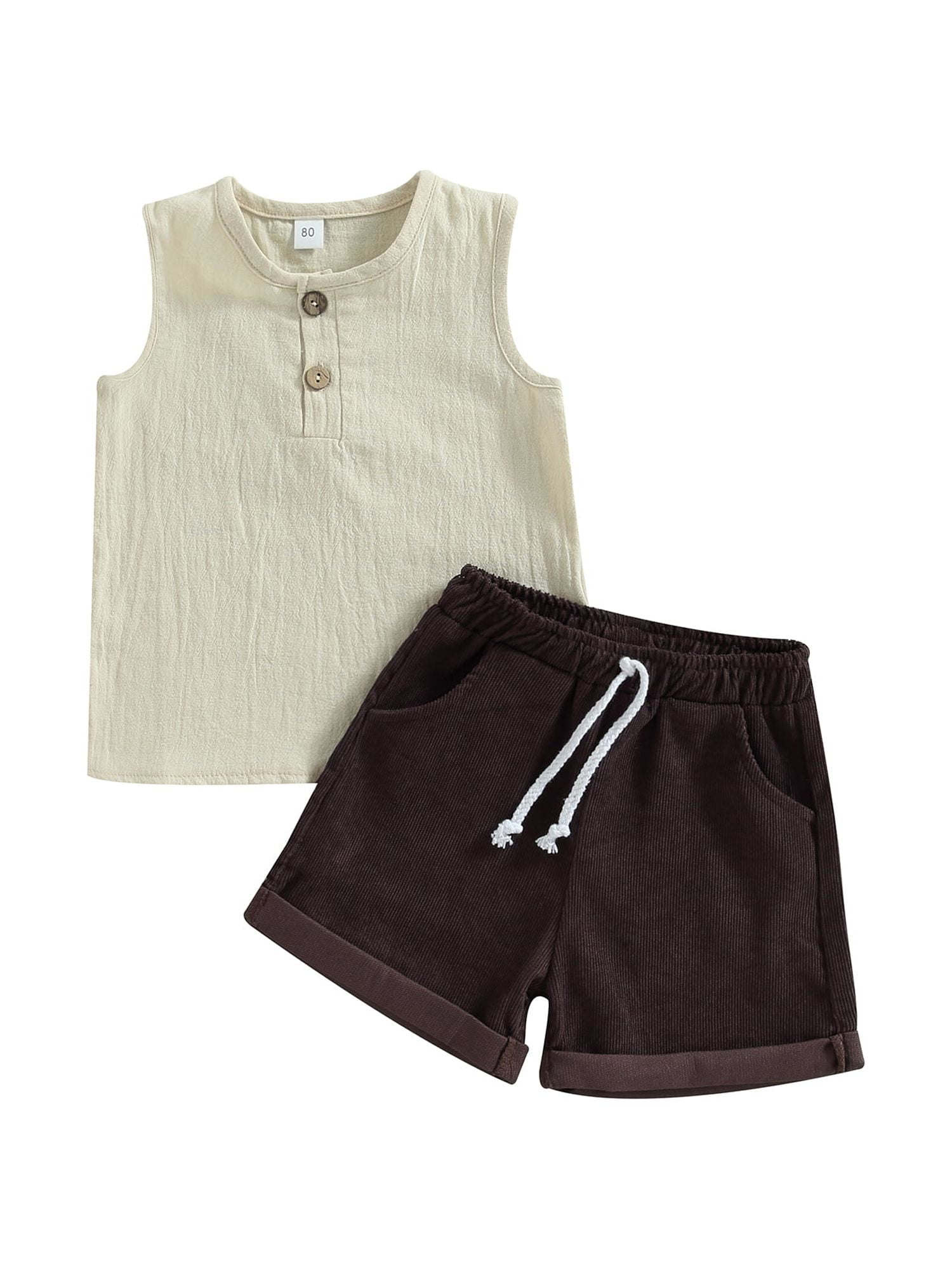 Coduop Baby Boys 2Pcs Outfit Set Sleeveless Vest and Shorts Summer