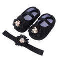 thumbnail image 1 of Coduop Baby Girl Princess Mary Jane Shoes Wedding Dress Flat Shoes with Free Headband, 1 of 5