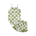 thumbnail image 1 of Coduop Baby Girls 2Pcs Outfit Set,Checkerboard Sleeveless Bodysuit and Shorts Two-piece Clothes Set, 1 of 9