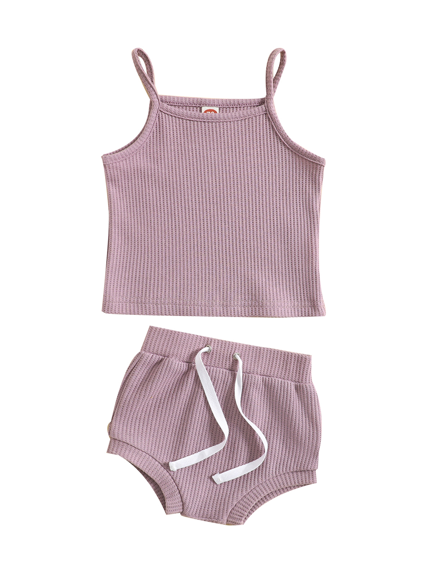Coduop Baby Girls Shorts Set Outfits Ribbed Spaghetti Straps Camisole