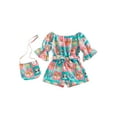 thumbnail image 1 of Coduop Baby Girls Summer Bodysuit Romper,Short Sleeve Animal Print Belted Jumpsuit,with Bags, 1 of 9