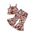thumbnail image 1 of Coduop Baby Kid Girls Pants Set,Flower Print Sleeveless Sling Camisole and Long Pants Outfit Set, 1 of 9