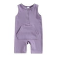 thumbnail image 1 of Coduop Infant Baby Boys Short Sleeve Bodysuit Basic Jumpsuit Button Closure Newborn Playsuit, 1 of 7