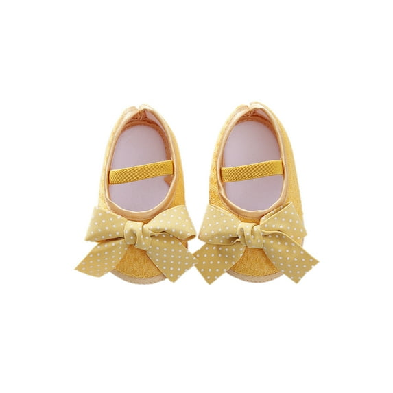 Coduop Infant Baby Girls Flat Shoes Soft Sole Bowknot Non-slip Princess Wedding Toddler Shoes