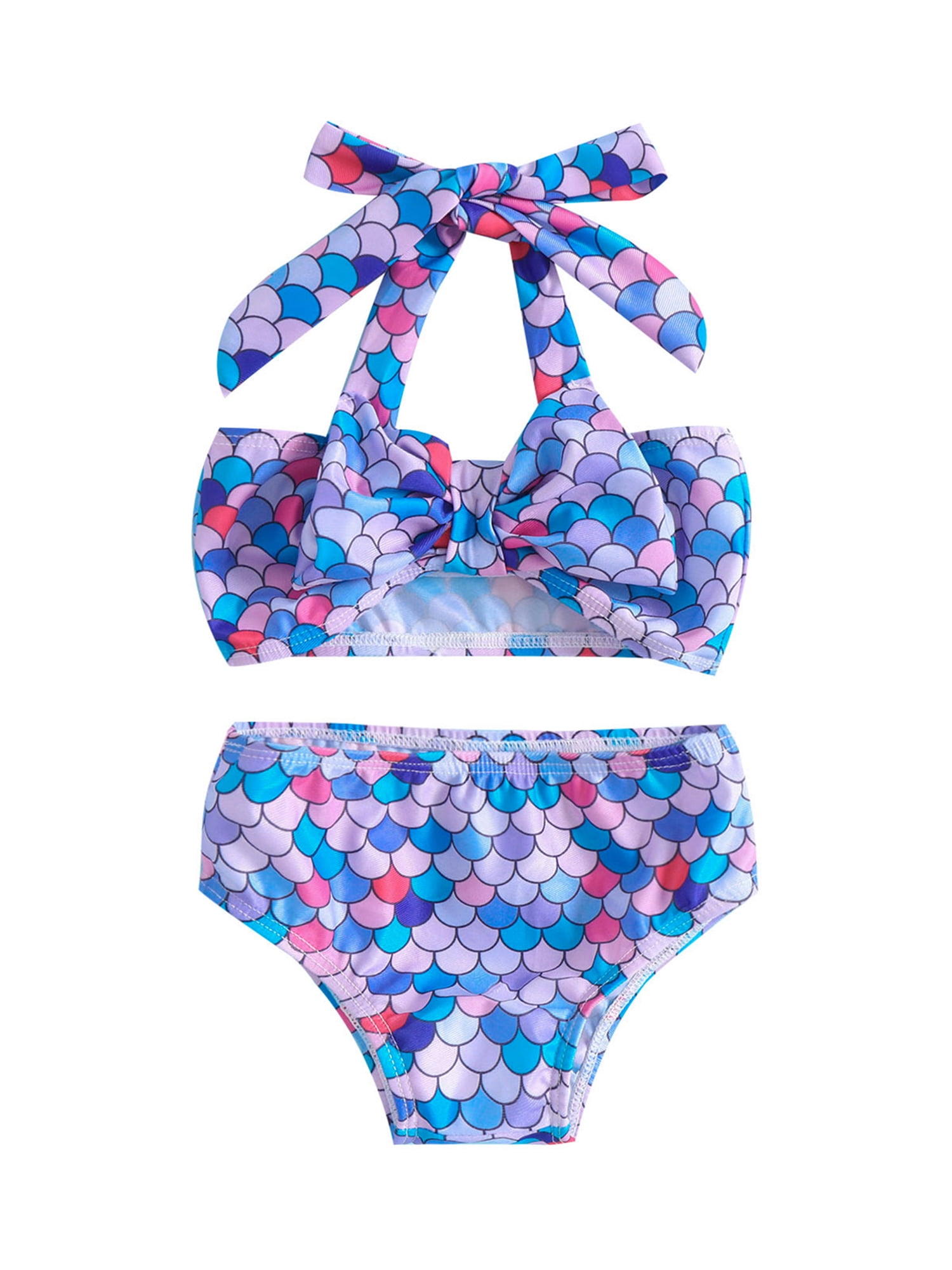 Coduop Kids Girls 2 Piece Swimsuits Fish Scale Bikini Set Bathing Suit ...