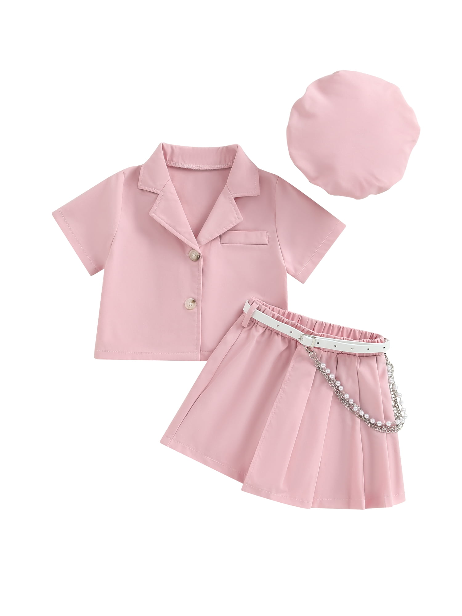 Princess Peach Girls Skirt Set - Cotton T-Shirt & Skirt Outfit For Kids
