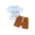 thumbnail image 1 of Coduop Newborn Baby Father's Day Outfit Set Short Sleeve Daddy T-Shirt and Shorts 2Pcs Set, 1 of 9