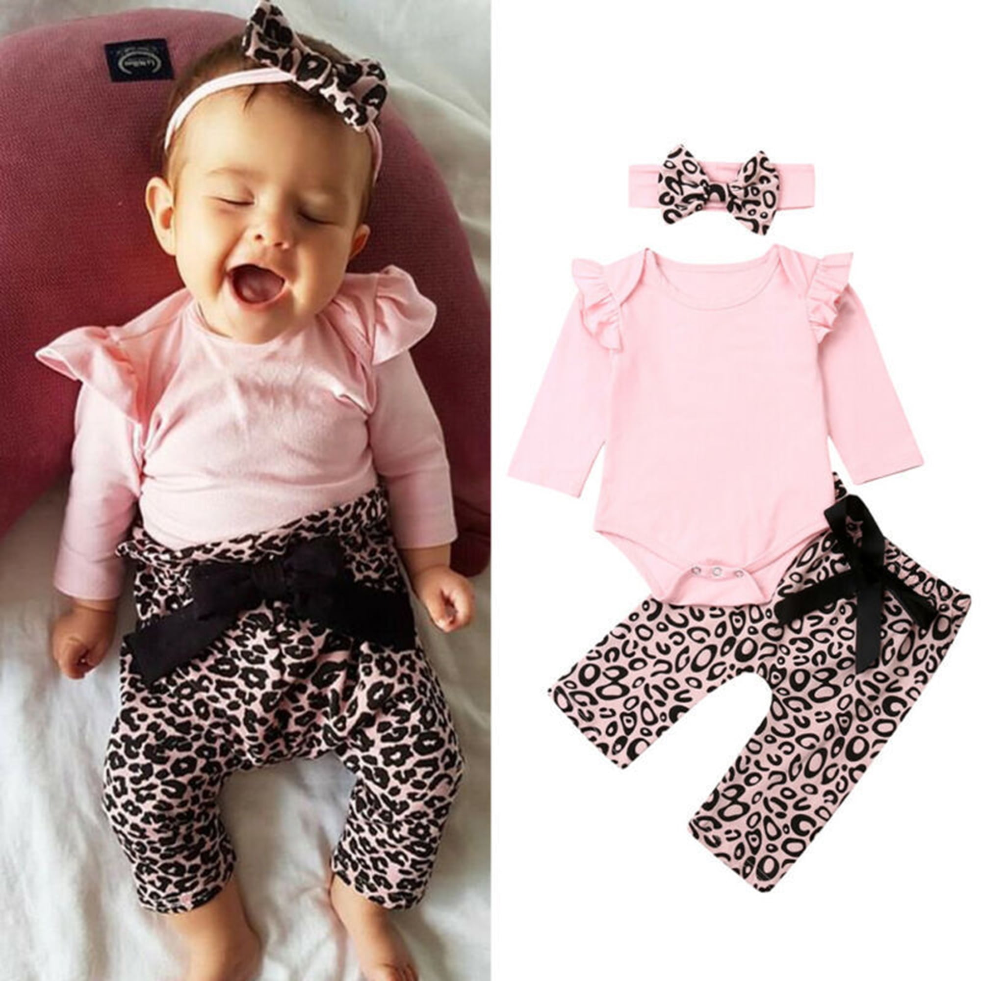 Newborn leopard print outfit sale