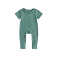 thumbnail image 1 of Coduop Newborn Baby Girls Boys Zipper Romper Pajamas Long Sleeve Footless Jumpsuit Sleepwear, 1 of 7