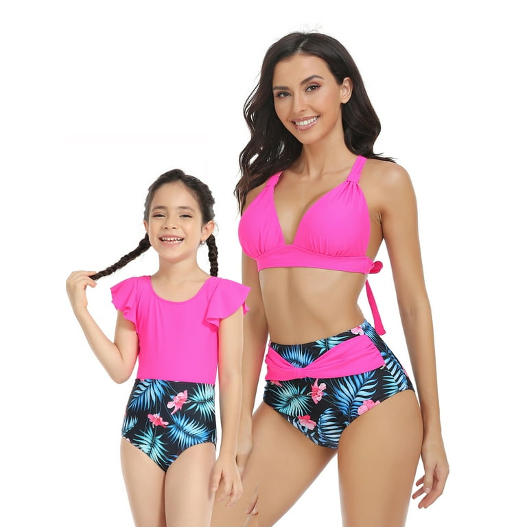 Coduop Swimsuit Mommy and Me Bathing Suit Kids Bikini Beachwear 