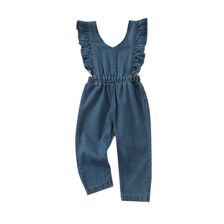 Women's Casual Stretch Adjustable Denim Bib Overalls Drawstring Waist Loose  Jeans Jumpsuits Rompers with Pockets 