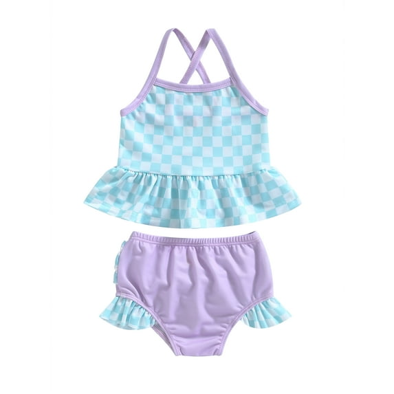 Coduop Toddler Baby Girls Two-Piece Swimsuits Suit Summer Ruffle Bikini Set Swimwear Bathing Suits